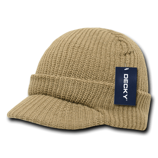 Decky Crocheted Beanies GI Caps Hats Visor Ski Thick Warm Winter Unisex
